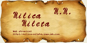 Milica Mileta vizit kartica